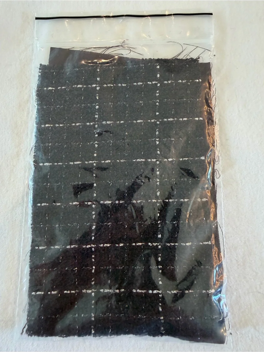 CHANEL Black & White Grid Tweed Panel & Button